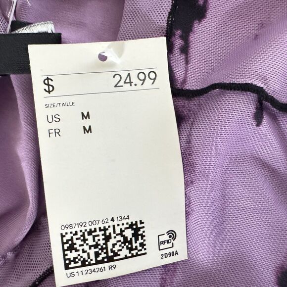 New H&M Tie Dye Whimsy Goth Mesh Dress Divided Women's Size Medium - Picture 4 of 7